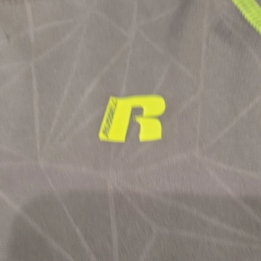Russell Athletic Gray and Neon Green Performance Tee - Picture 3 of 6